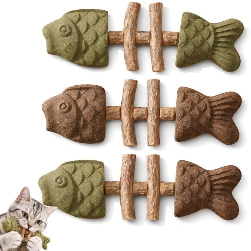 Catnip and Silvervine Chew Toy for Cats (3 PCS, Mixed Flavor)
