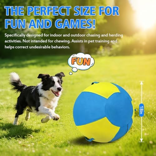 18 Inch Heavy Duty Herding Ball for Dogs with 3 Handles