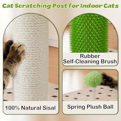 25.79" Cat Scratching Post Tower for Kittens, Sisal Small Cat Scratch Post