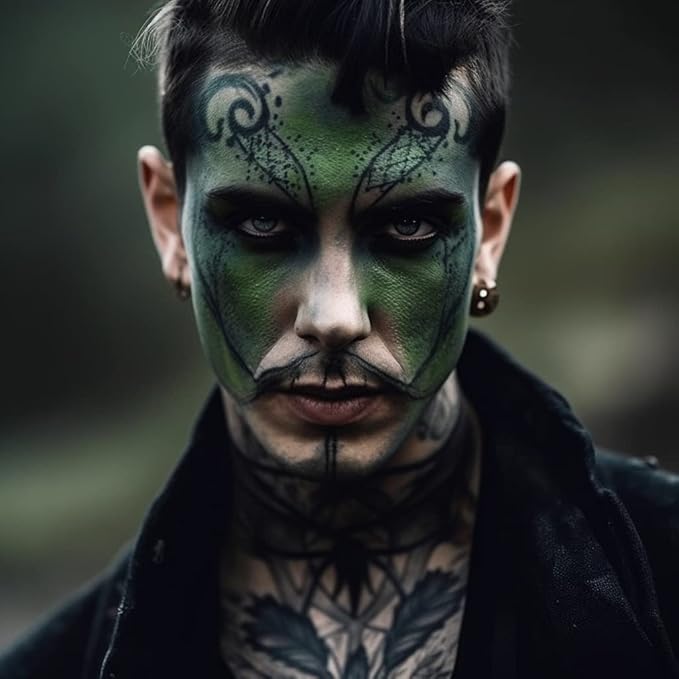 Face and Body Paint Dark Green(30gm)Non-Toxic High-Quality Paint for Children and Adults Halloween Makeup, Costumes, Festivals