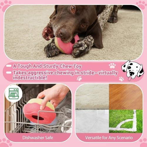 Dog Toys for Aggressive Chewers, Dog Enrichment Toys, Anxiety Relief for Dogs Toy, Indestructible Frozen Treat Toy National Pet Day Gifts for Large Dogs Peanut Butter Reduces Anxiety, Donut