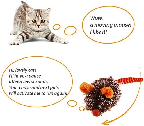 Gigwi Automatic Moving Cat Mouse Toy, Interactive Squeaky Toy for Cat Play