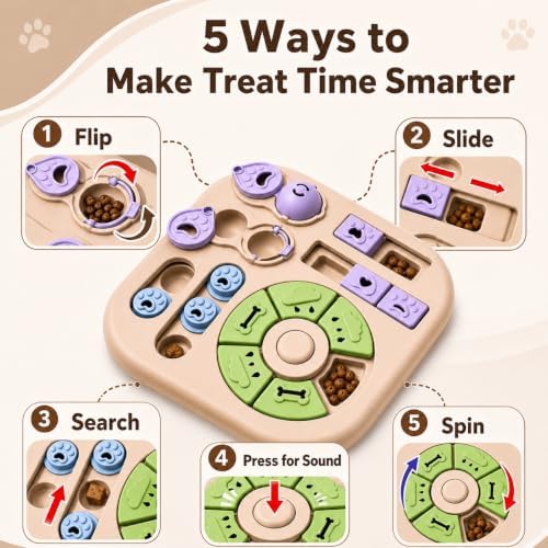 Dog Puzzle Toy, Interactive Treat Puzzle Feeder for Small and Medium Dogs