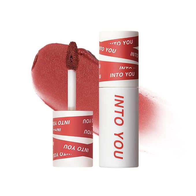 INTO YOU Matte Lipstick, Super Stay Lip Stain for Women, Waterproof, Long Lasting, High Impact Lipcolor with Lightweight Lip Mud Texture, Dual-use for Lips and Cheek, Red Lipstick (EM20)