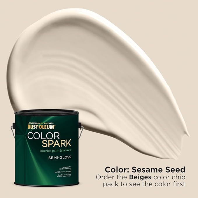 Rust-Oleum Color Spark Interior Paint and Primer in One, Semi-Gloss, Sesame Seed, 1 Gallon
