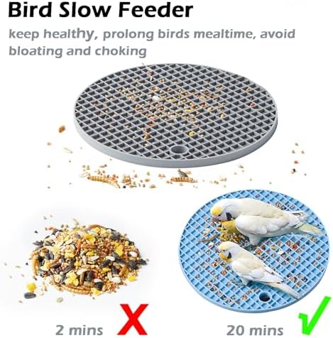 2Pcs Bird Foraging Toys, Slow Feeder Mats for Health, Dishwasher-Safe