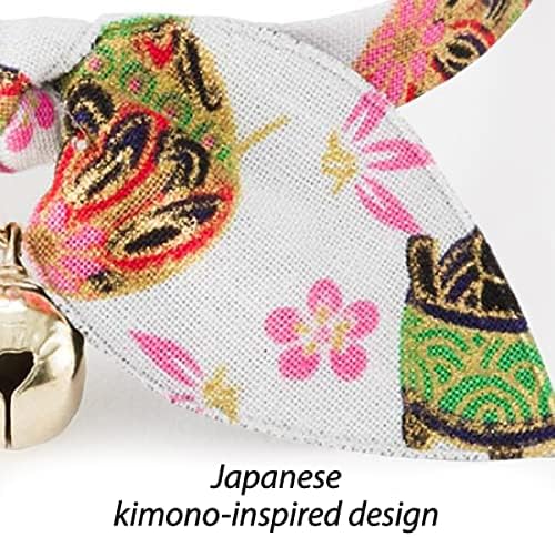 Necoichi Kimono Ribbon Cat Collar (White)