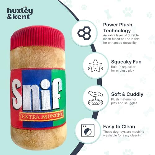 Huxley & Kent Power Plush Squeaky Dog Toy, Snif, Small