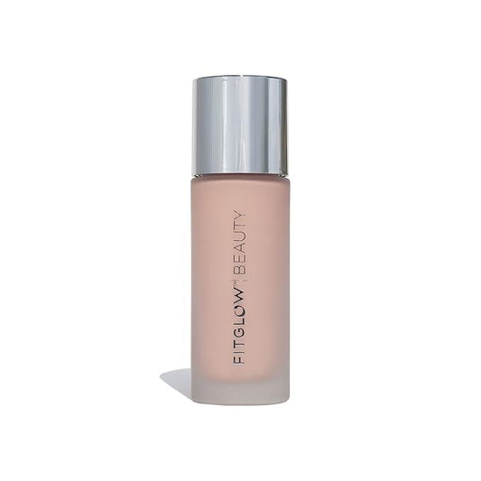 Fitglow Beauty Foundation+ | Vegan Skin-Treating Foundation with Peptides & Plant Collagen | Buildable Medium-Full Coverage, Natural Finish | Hydrating, Anti-Aging, Pore-Friendly | F2.5-30ml