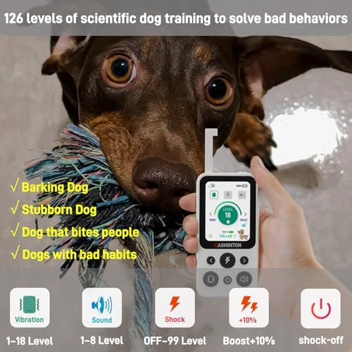 Shock Collar for 2Dogs [CRS01Pro]126 Training Levels, 4 Powerful Modes With 2.8-inch LCD high-definition display100% Safe Training Collar for Large Medium Small Dogs IPX7 Waterproof E Collar