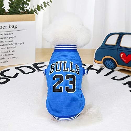Dog Clothes Basketball Mesh Breathable T-Shirt,Pet Clothes Puppy Sportswear Spring/Summer Fashion Dog Shirt. (Blue, XX-Large)