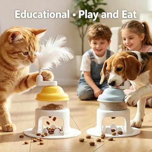 Interactive Cat Treat Dispenser Toy, Blue