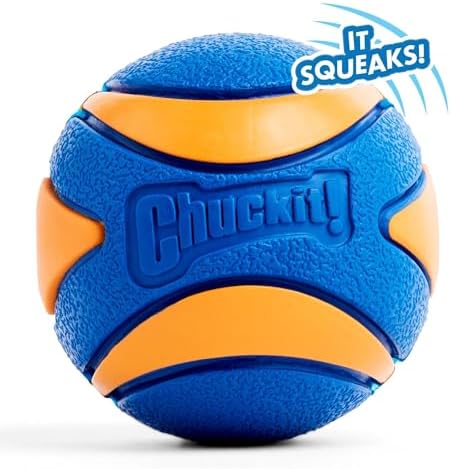 Chuckit! Ultra Squeaker Ball, Floats, XL 3.5in, for Dogs 100+lbs