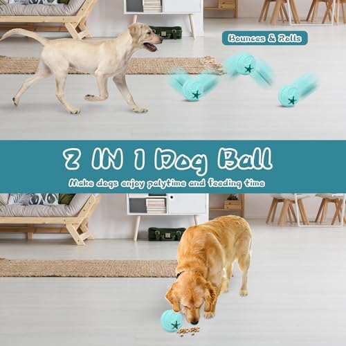 Dog Puzzle Ball Toy, Interactive Dog Toys Ball for Treat Dispensing, Dogs Treat Ball for Teeth Cleaning/Slow Feeder/IQ Training/Playing, TPU Chew Toys for Medium/Large Dogs (Green)