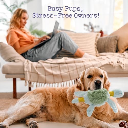Fuzzwoof Squeaky Dog Toy, New 2026 Turtle Tug of War Crinkle Dog Toy