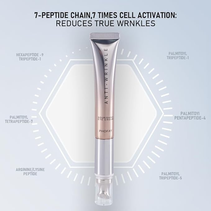 PHOFAY Anti-Wrinkle Moisturizing Eye Cream 14ml / 0.5 fl oz – Smart Sensor Electric Massager, Lightweight & Fragrance-Free Formula, Quick Absorption, Suitable for Sensitive Skin (S001)