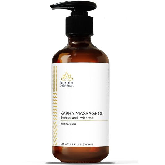 Kerala Ayurveda Nourishing Herbal Body Massage Oil | Tamarind Leaf and Ginger extracts rich Revitalizing Oil | Ideal for Balancing Kapha Dosha | Kapha Massage (Dharani) - 6.8 Fl Oz