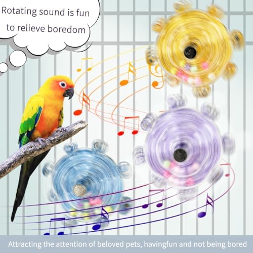 Parakeet Toys,Bird Training Foraging Toys for Parrots,Wheel Spinner Quaker Parrot Toys,Interactive Educational Training Conures,Budgie Toys,Cockatiel Toys,Lovebird Toys,Sun Conure Toys (Pink)