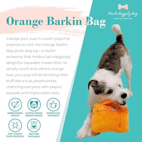 Haute Diggity Dog Barkin Bag Plush Dog Toy Designer Parody Stuffed Chew Toy
