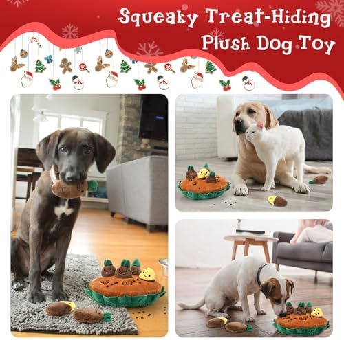 Skylety 7 Pcs Interactive Dog Toys Set, Snuffle Mat for Dogs, Treat Hiding Puzzle and Squeaky Plush, Sweet Potato Dog Toys for Small Medium Dogs, Training and Boredom Relief Plaything