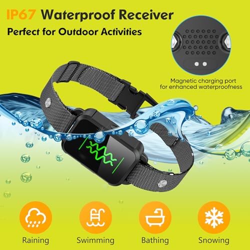 Dog Shock Collar, 2000FT Electric Dog Training Collar with Remote, IPX7 Waterproof Vibrating Dog Collar with 3 Training Modes, Rechargeable E-Collar for All Breeds, Sizes