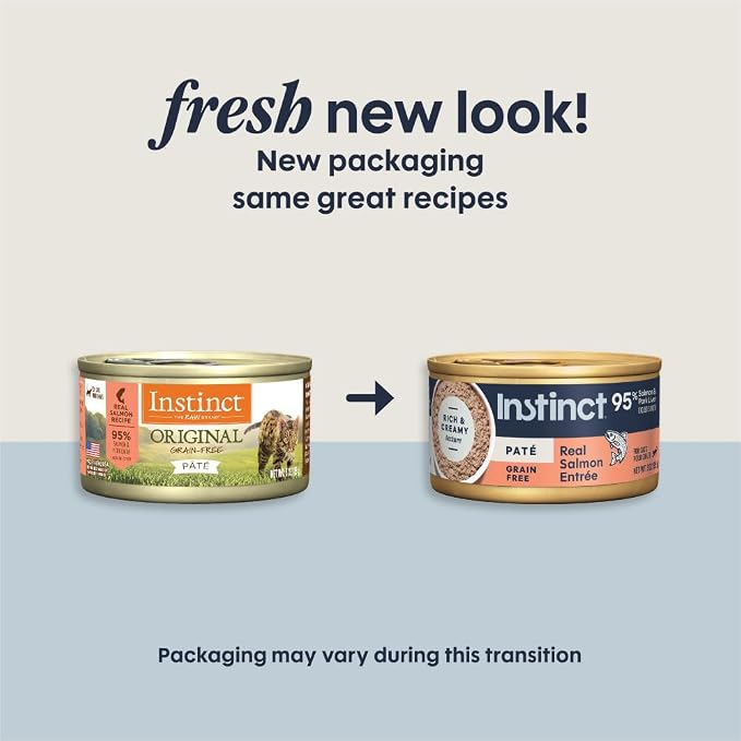 Instinct Original Pate Wet Cat Food, Grain Free Recipe - Real Salmon, 3 oz. Cans (Pack of 24) | Rich & creamy pate texture, high protein, real salmon, whole-food ingredients, grain-free, hydration support