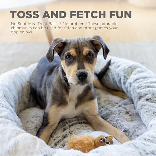 Outward Hound by Nina Ottosson Plush Replacement Chipmunk Toys for Snuffle N' Treat Dog Ball Puzzle - 3 Pack