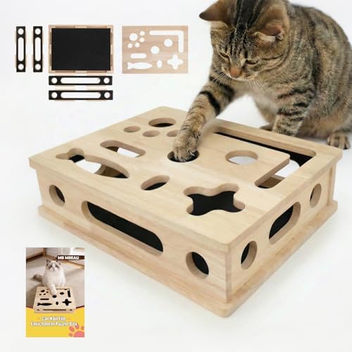 Cat Scratch Puzzle Enrichment Box, Interactive Cat Puzzle Toy Box