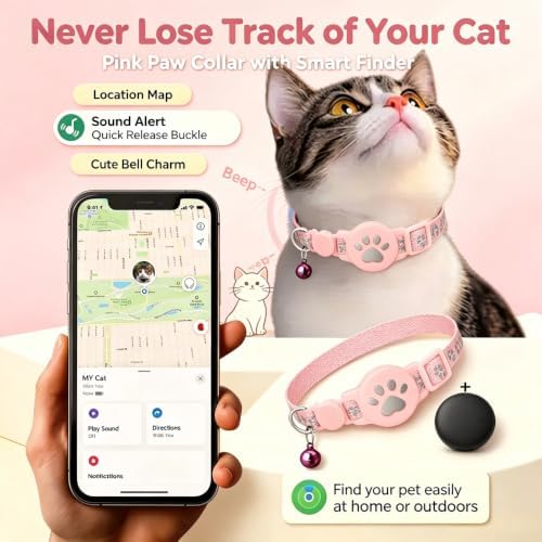GPS Tracker for Dogs Cats,Smart Collar with Real Time Location(Black)