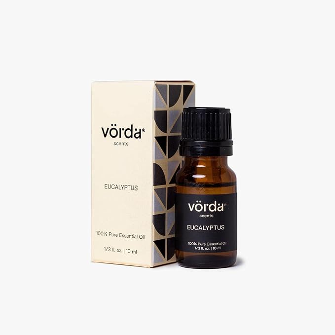 Vorda India Eucalyptus Single Noted Essential Oil - 1/3 fl. oz. Perfect for Aromatherapy Essential Oil for Diffusers, Skin Use Massage Oil, Candle Making