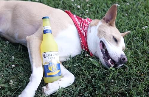 SILLY SQUEAKERS Tuffy Beer Bottle Dog Toy: Squeaky Dog Toy, Washable and Floats, Vinyl