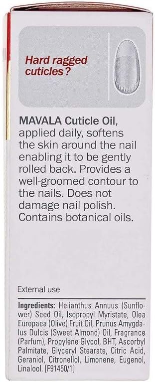 MAVALA Cuticle Oil Nail Care| Sulfate & Paraben Free | Cuticle Softener | Moisturizes Nail Bed | Improve Nail Appearance | Encourage Nail Growth | 0.3 Ounce