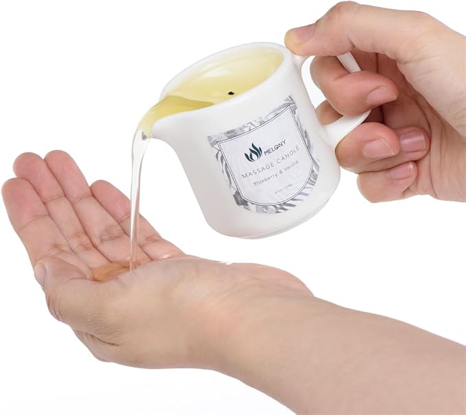 MELONY Soy Massage Oil Candle | Wine Chocolate | Low Temp | 2.82 OZ / 80G | Perfect Intensive Skin Treatment Candle | Nourishing with Almond Oil, Shea Butter & Cocoa Butter | Massage & Moisturise