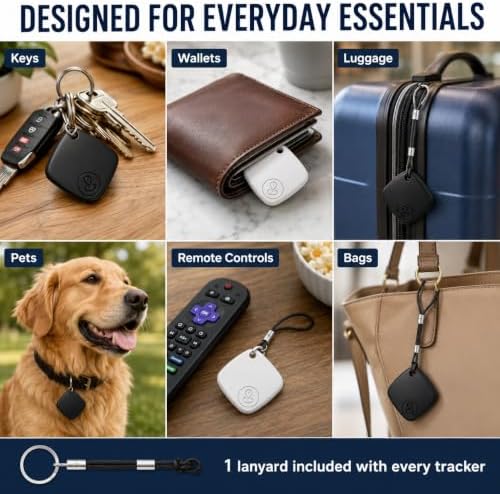 Itagpro GPS Tracker, Real-Time Global Location and Two-Way Finder for iOS and Android, with Lanyards，White：2-Pack