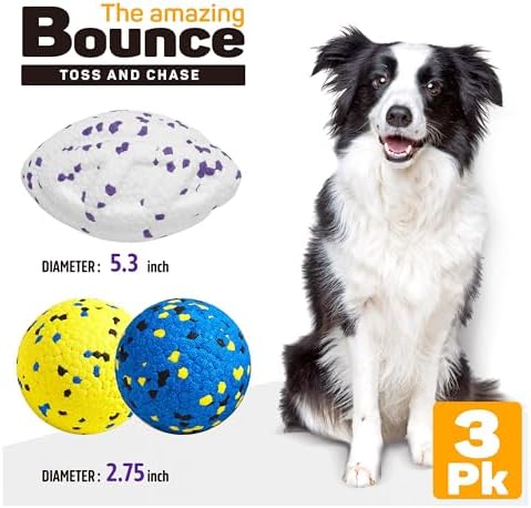 Kimee Dog Balls Tennis Balls Dog Chew Toys for Aggressive Chewer 3Pcs 5.3''