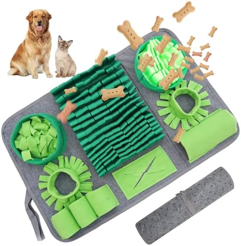 Snuffle Mat for Dogs, Pet Snuffle Mat for Small and Medium Dogs, Interactive Sniff Mat Feeding Mat for Puppies, Slow Feeder Dog Treat Mat for Training and Stress Relief