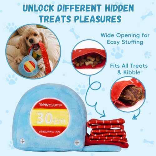 MewaJump Puzzle Enrichment Dog Toys, Squeaky Plush Toy for Boredom,4-in-1 Interactive Dog Toy to Keep Them Busy