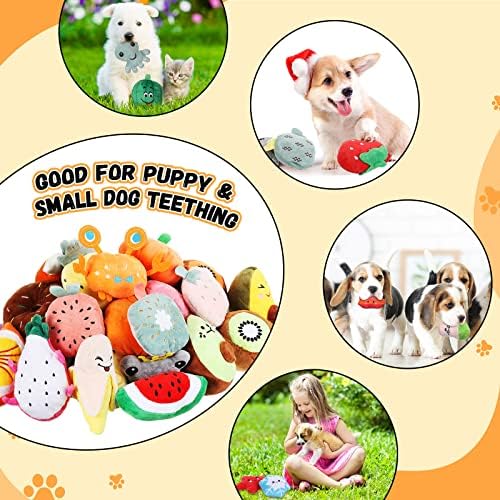 Hungdao 80 Pcs Dog Toys Bulk for Small Dog, Plush Squeaky Chew Toys