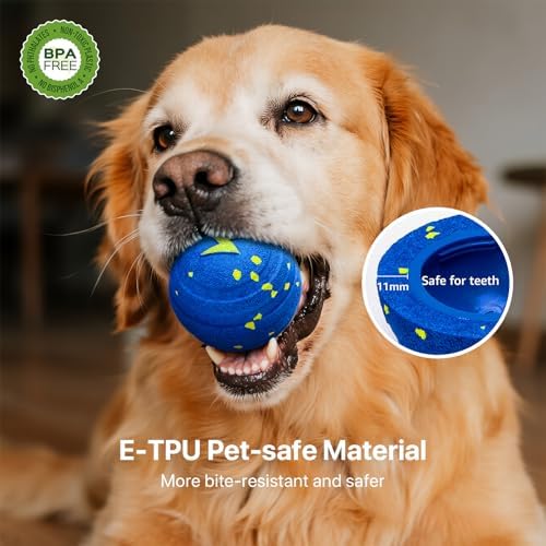 Interactive Dog Toys Balls Moving - Smart Automatic Bouncing Interactive Dog Ball, Durable Pet-Safe E-TPU Material, IPX7 Waterproof, Anti Boredom Dog Toys to Keep Them Busy for Large and Small Dogs