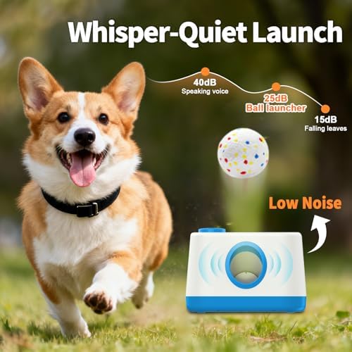 Automatic Dog Ball Launcher, Auto/Manual Paw-Activated Dog Ball Thrower