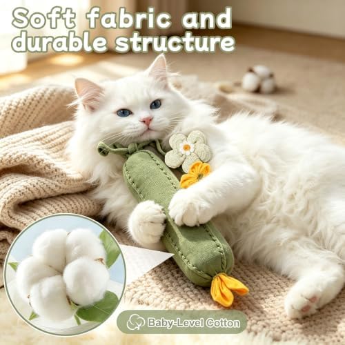 3PCS Cucumber Catnip Toy Cat Kicker Toys for Indoor Cats Kitten