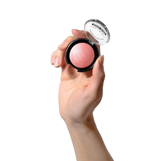 Palladio Baked Blush, Highly Pigmented Shimmery Formula, Easy to Blend and Highly Buildable, Apply Dry for a Natural Glow or Wet for a Dramatic Luminous Look, Long Lasting for All day Wear, Rosey