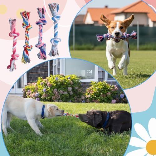 48 Pcs Dog Toys Bulk, 6.7-Inch Dog Rope Toy for Small Medium Dogs, Cotton Puppy Chew Rope for Teething, Tug of War, Dental Health, Interactive Ropes Toys for Dogs, Aggressive Chewers