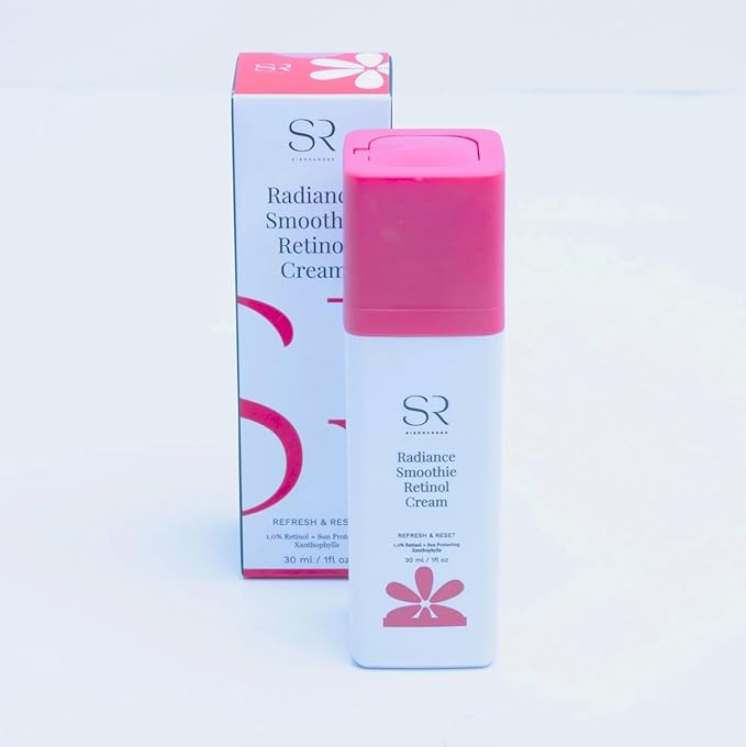 Sienna Rose Radiance Smoothie Retinol Cream, Refresh & Reset, 1.0% Retinol + Sun Protecting Xanthophylls, 30 ml / 1 fl oz