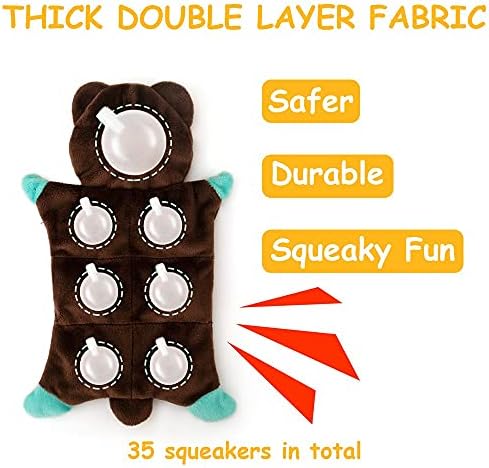 No Stuffing Dog Toys - 5 Pack Squeaky Dog Toys Plush Set for Puppy Teething