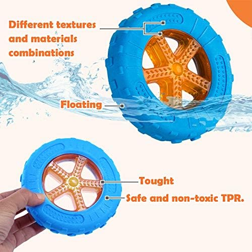 Dog Squeaky Toys, Pool & Beach Toys for Interactive Fetch & Play, TPR