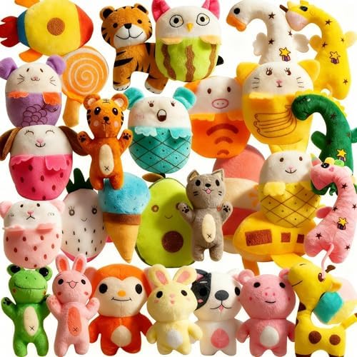 30 Pack Puppy Squeaky Dog Toys,Plush Small Dog Toys Bulk with Squeaker