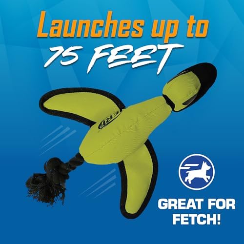Nerf Dog Trackshot Launching Duck Dog Toy, 16.5 Dog Fetch Toy for Medium and Large Breeds, Green