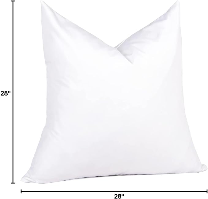puredown® 28 x 28 Feather Down Throw Pillow Insert, 1 Pack Euro Pillow for Decorative Bed Cushion Couch Sofa