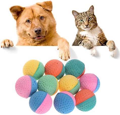 HAPIPET Tanqifo Foam/Sponge/Latex Ball Cat Toy - Best Interactive Dog & Cat Toys - 10 Pcs